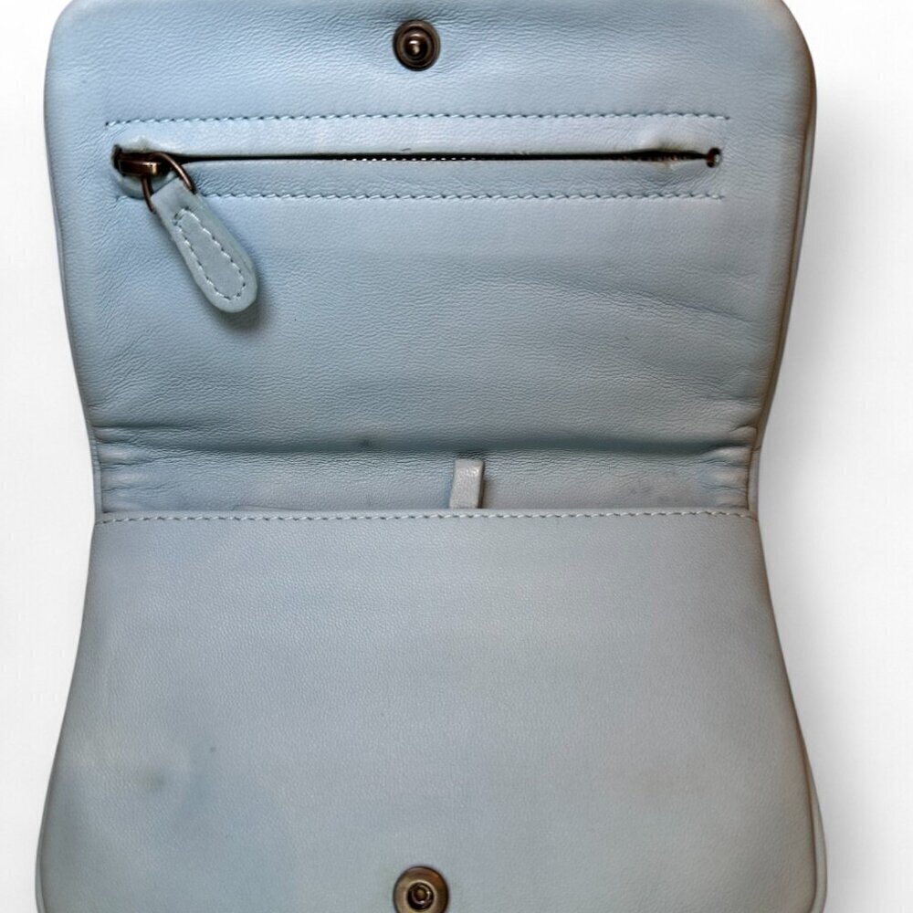 Bottega Veneta Intrecciato Leather Compact Bi-Fold Wallet - Light Blue - Picture 14 of 16